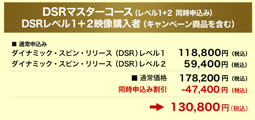 DSRマスターコース（レベル1+2同時申し込み）DSRレベル1+2映像購入者（キャンペーン商品を含む）