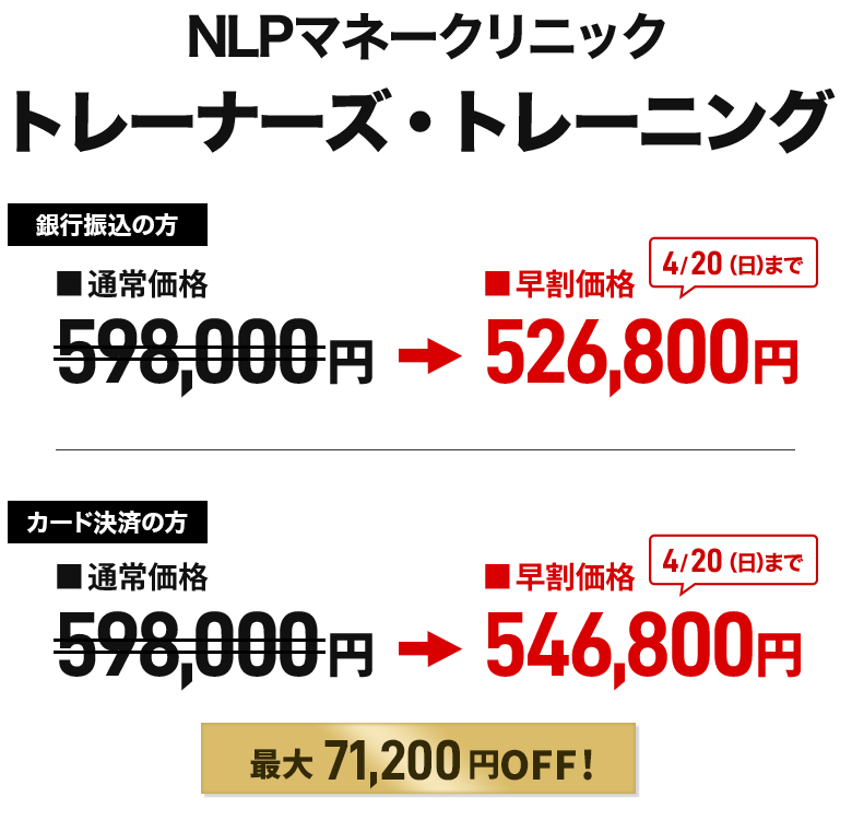 NLPマネークリニック トレーナーズトレーニング